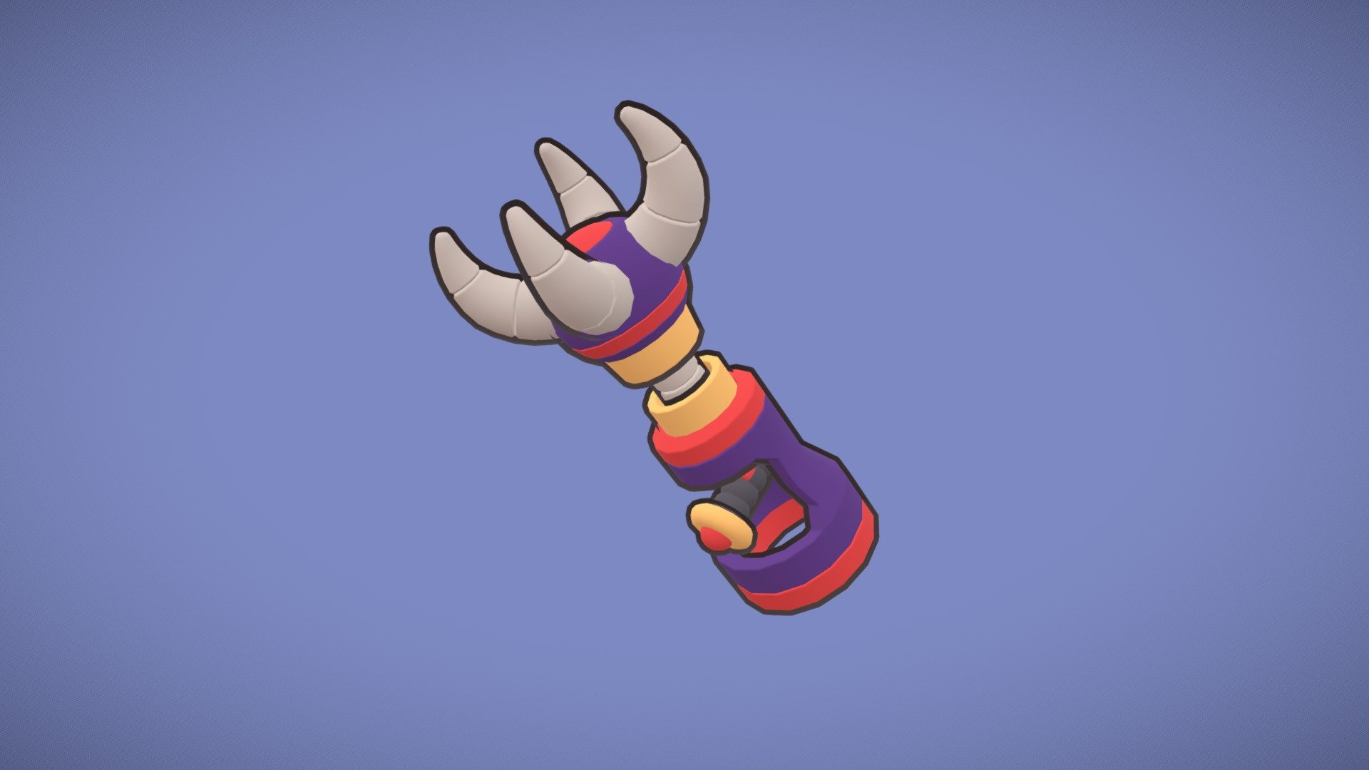 Stylized/cartoon grappling hook, based on a sketch of mine (and a bit inspired by Hookshot from Zelda games) 3d model