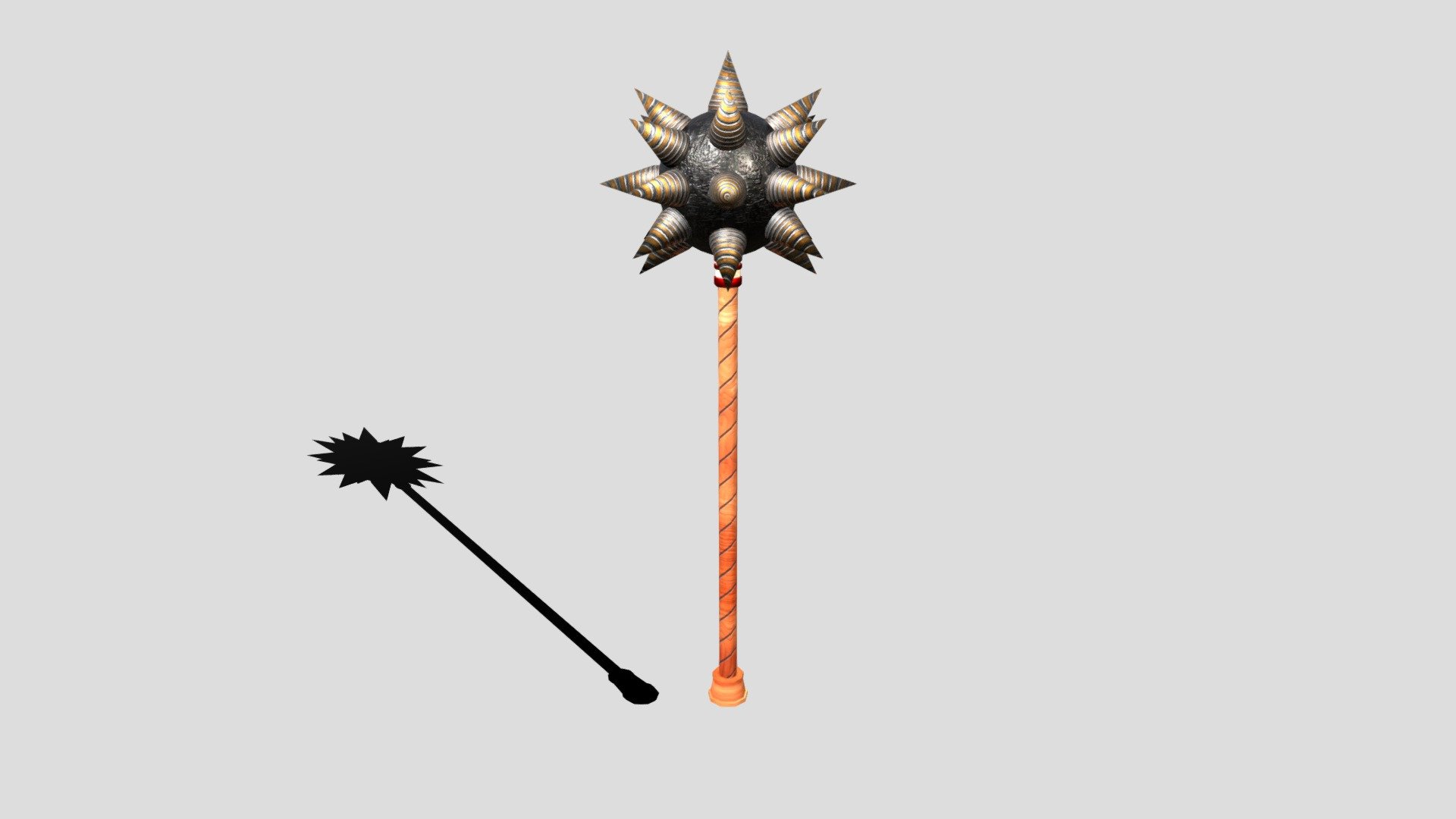 A spiked mace with a drill design 3d model