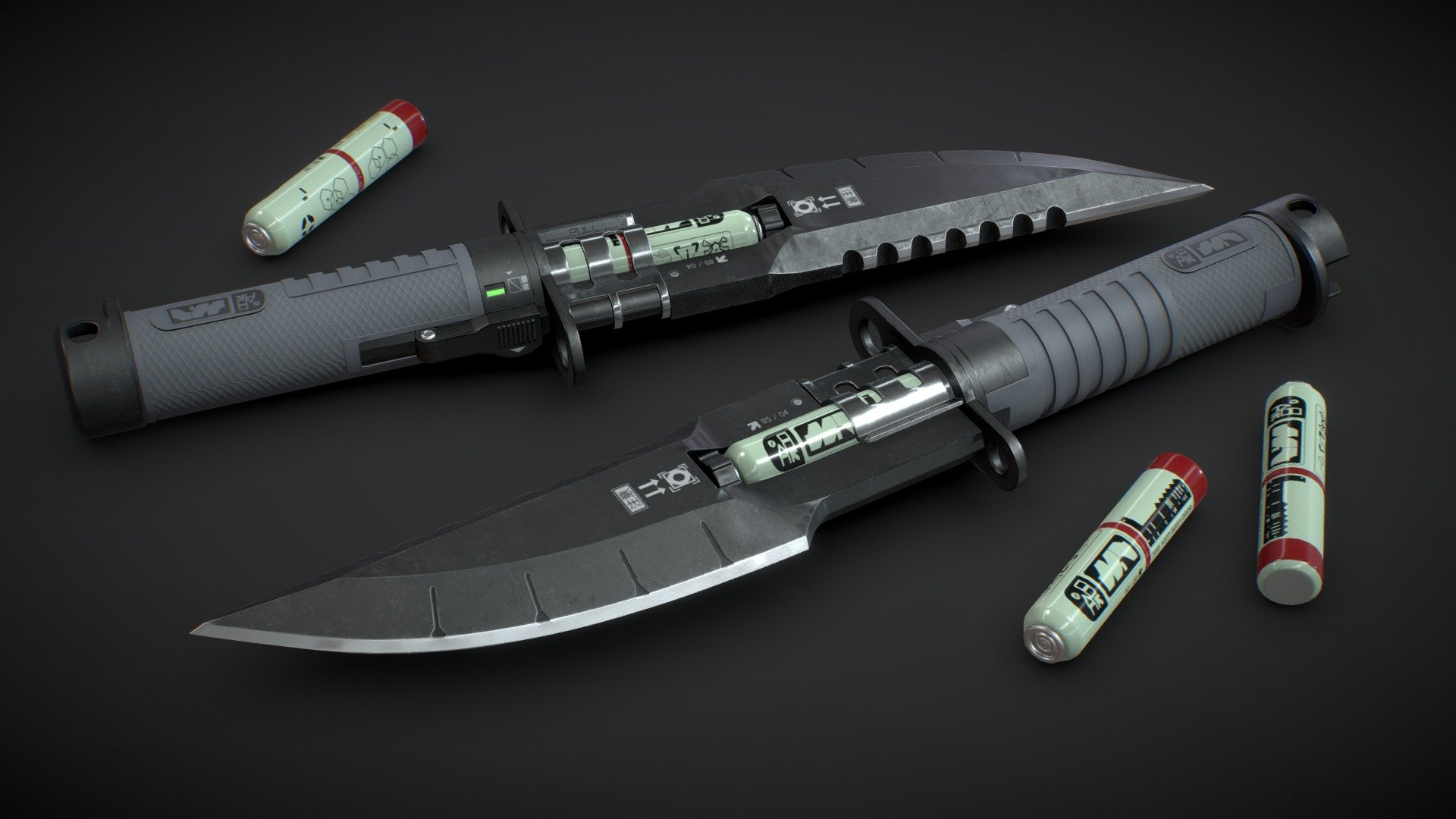 This is a fan made recreation of a Combat Knife from Cyberpunk 2077 ready for use with the latest high-end rendering Engines such as Unreal 4 or 3D print using the High Poly STL files included.





Low Poly model with High Quality Textures compatible with PBR rendering Engines.




Additional file containing a high detailed High Poly model separated into parts so it can be easily 3D printed with different materials and finishes to assemble the model. Also includes the arts to use as decals for you 3D printed prop.


 - Cyberpunk Knife [Printable] - Buy Royalty Free 3D model by Digital Strider (@rafa.baddini) 3d model