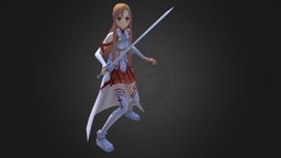 Yuuki Asuna Warrior 3D Model