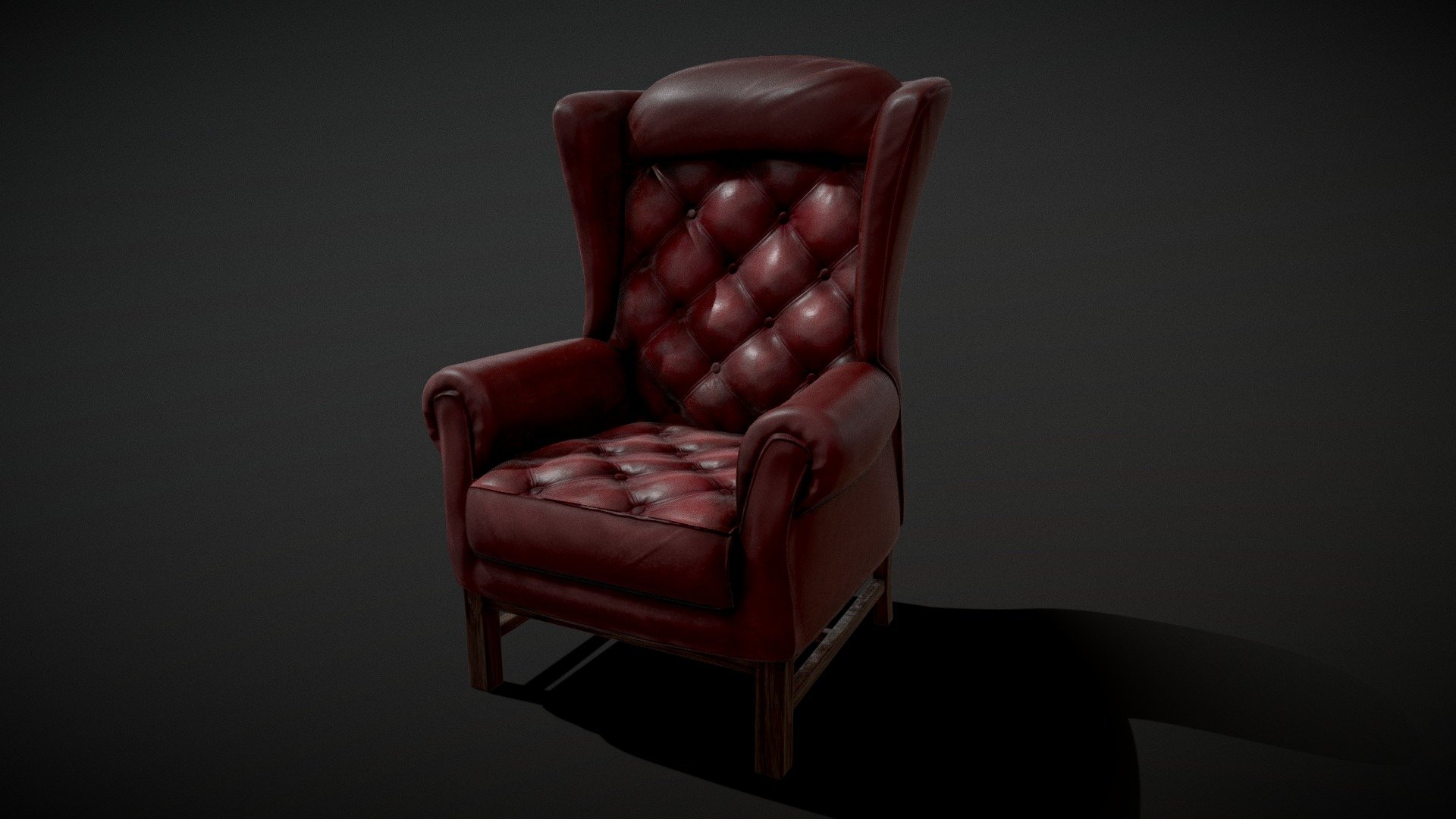 Classic leather armchair was sculpted in Zbrush. Can be used as a prop in games, animations, scenes etc. 
There are additional files added, such as high-poly fbx, and textures 3d model