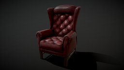 Classic Leather Armchair armchair, prop, historical, furniture, props, mood
