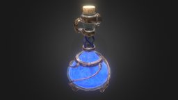 Potion Mana Elixir (game ready asset) rpg, vintage, medieval, mana, game-ready, potion, alchemy, elixir, pbr, gameasset, free, fantasy, gameready, mana-potion, pixel-life