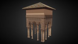 Alhambra, Court of the Lions palace, dome, moroccan, portico, alhambra, muqarnas, stuccowork, spainish, porticato