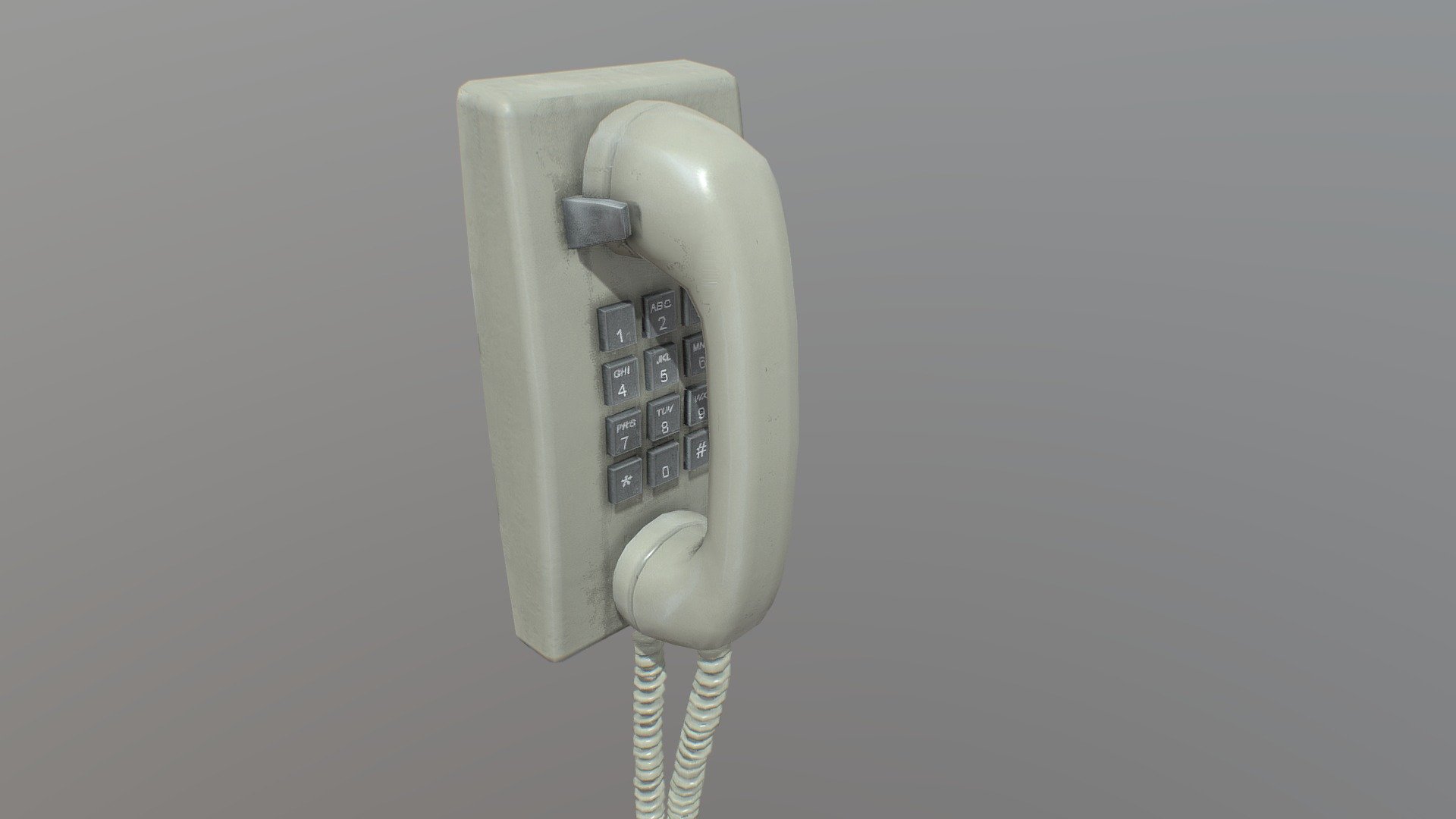 A vintage phone we removed from the kitchen. Strangely, it stills ring but no response when you pick it up, just a long silence&hellip; But hey, it's now available here!

Comes with .blend file, OBJ, STL, GLTF, DAE and FBX format.
Includes 3 LOD levels. 
Roughness, Metallic and AO are combined into a single RMA texture to save performances. Also available separated.
Model is game-ready for Unreal and Unity. Textures are 1k.

If you liked this product, please leave a positive review and follow my work on instagram/flynneaswood.

https://youtu.be/OqKiWBlbr0M - Vintage Mounted Phone - Buy Royalty Free 3D model by FlynnEastwood (@antoineflynn) 3d model