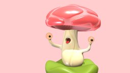 Living Mushroom exotic, pink, stylised, champignon, mushroomchallenge