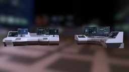 Modular Scifi Terminal Computer Setss