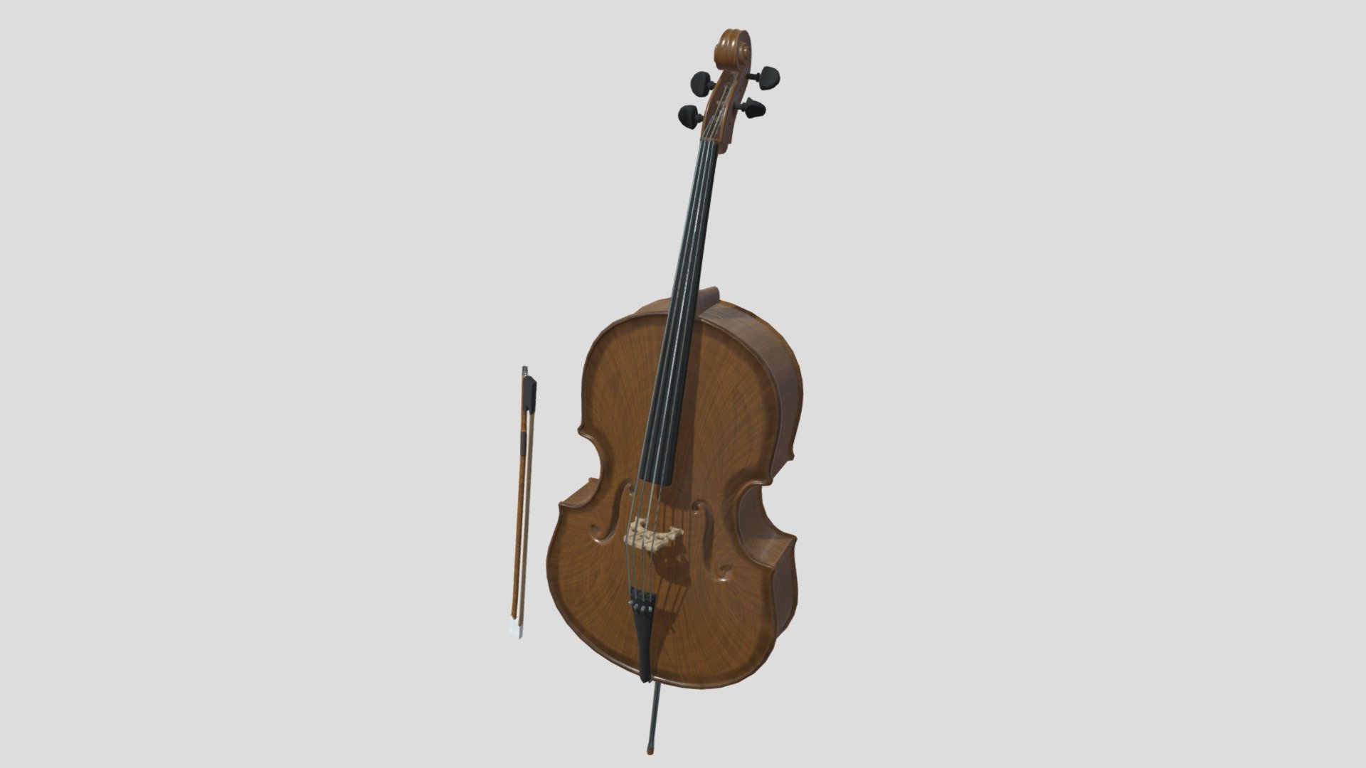 3d model of a Cello. Perfect for games, scenes or renders.

Model is correctly divided into main parts. All main parts are presented as separate parts therefore materials of objects are easy to be modified or removed and standard parts are easy to be replaced.

TEXTURES: Models includes high textures with maps: Base Color (.png) Height (.png) Metallic (.png) Normal (.png) Roughness (.png)

FORMATS: .obj .dae .stl .blend .fbx .3ds

GENERAL: Easy editable. Model is fully textured.

Vertices: 12.7 k Polygons: 12.2 k

All formats have been tested and work correctly.

Some files may need textures or materials adjusted or added depending on the program they are imported into 3d model