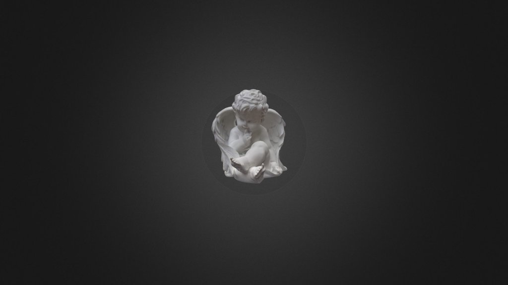 This is a 3-D model of a stone figurine of an angel. The figurine is off-white in colour, roughly the size of 13.3cm by 15.7cm by 17.2cm. It depicts an angel, relatively chubby, sitting down with its legs crossed, with a finger on its lips. Some features it has are: curled hair, a pair of feathered wings and clothing covering parts of the bottom half of the body.

It has been a furniture in my home for more than 10 years. It signifies peace and love in the family, protecting and loving us. Angels have an interesting history and its feattures: feathered wings and human-like limbs/face depicts their connection between God and humans perfectly.

This model was produced using the software: Agisoft Photoscan Professional. Photographs were taken in a 360-degree view to process and produce the model.

Approximate scale: 1cm on Sketchfab = 5.5 cm on real object - Model of Angel Stone Figurine - 3D model by kityingsoon 3d model