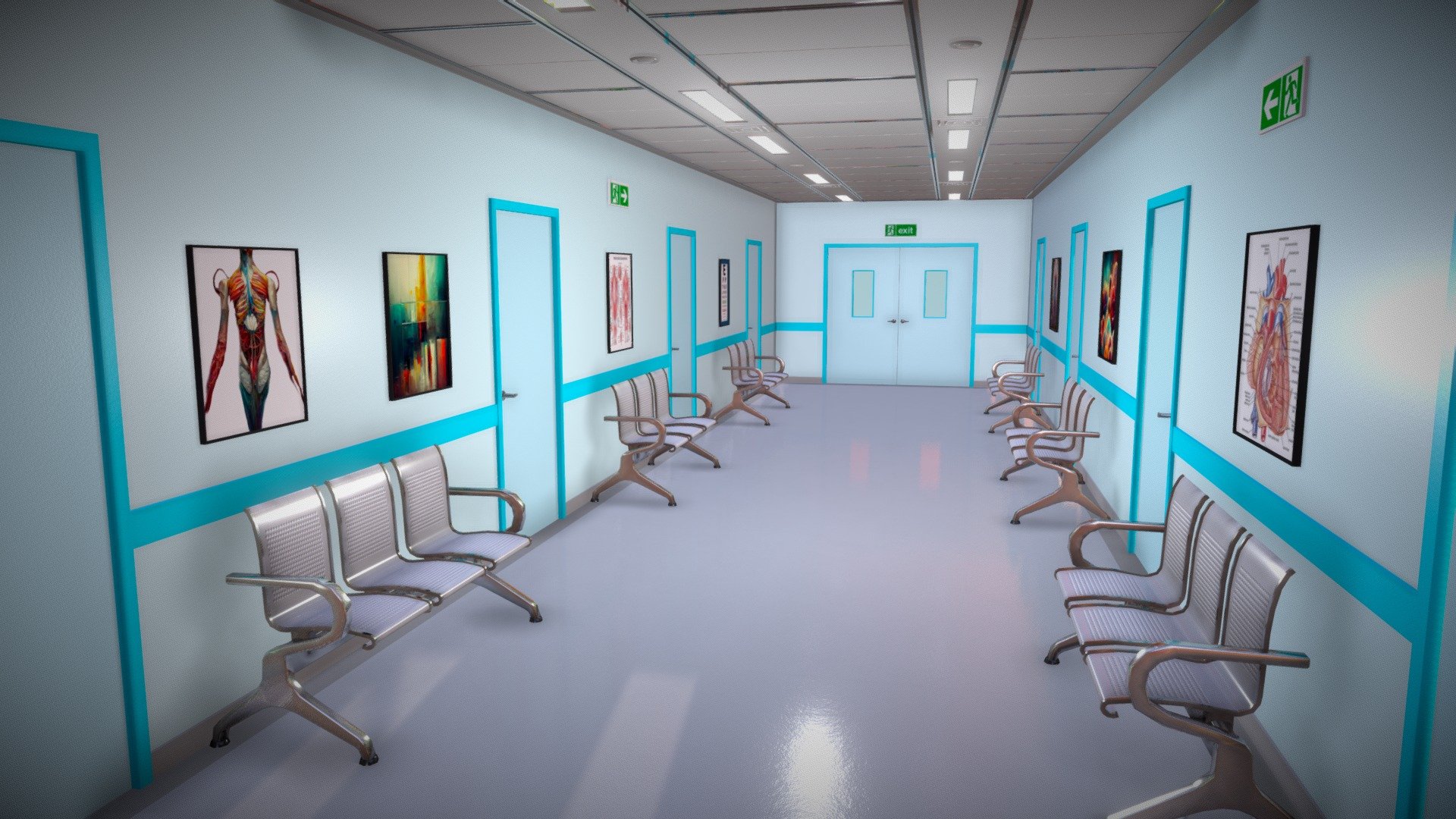 The Package is high optimized, Created with Altasted Map for quick rendering.

Pack Features:
- Clean and worn textures/materials for all objects.
- Pack for your Desktop, VR or Mobile projects.
- Most textures are 2k
- All textures are PNG format.

Poly Count:

• Hospital Corridor
-Tris: 25094, Poly: 13105

Bright Vision Game is a team of 3D Game artists with over a decade of experience in the field 3d model