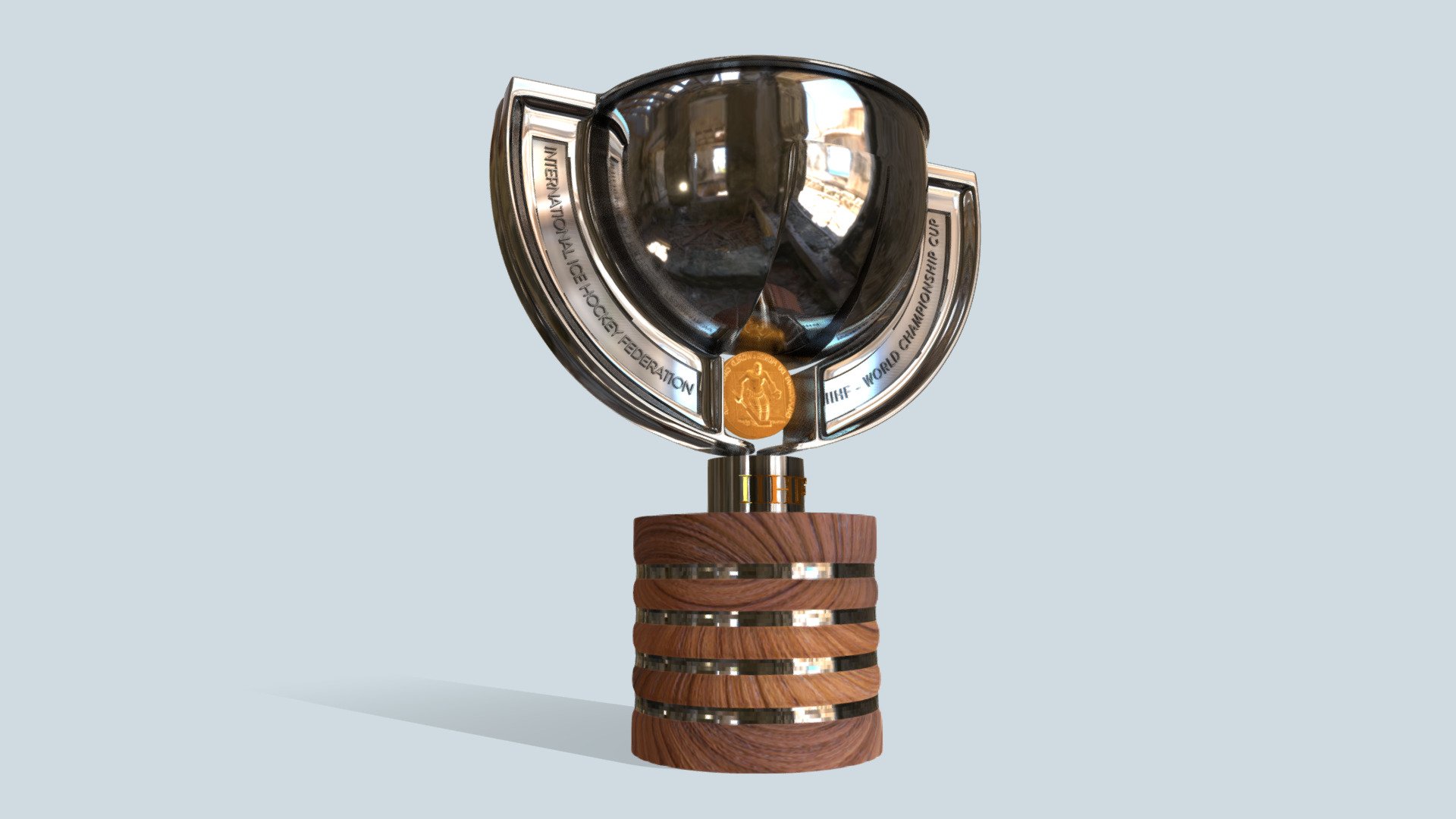In 2021 the fight is on. The Championship tournament will be held in Riga, Latvia. Teams fighting for the trophy of IIHF, let the best team win 3d model
