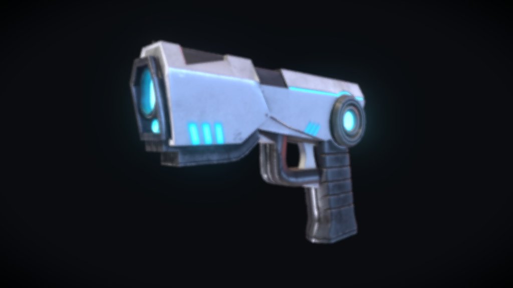 Sci-fi styled pistol made for a cyberpunk game 3d model