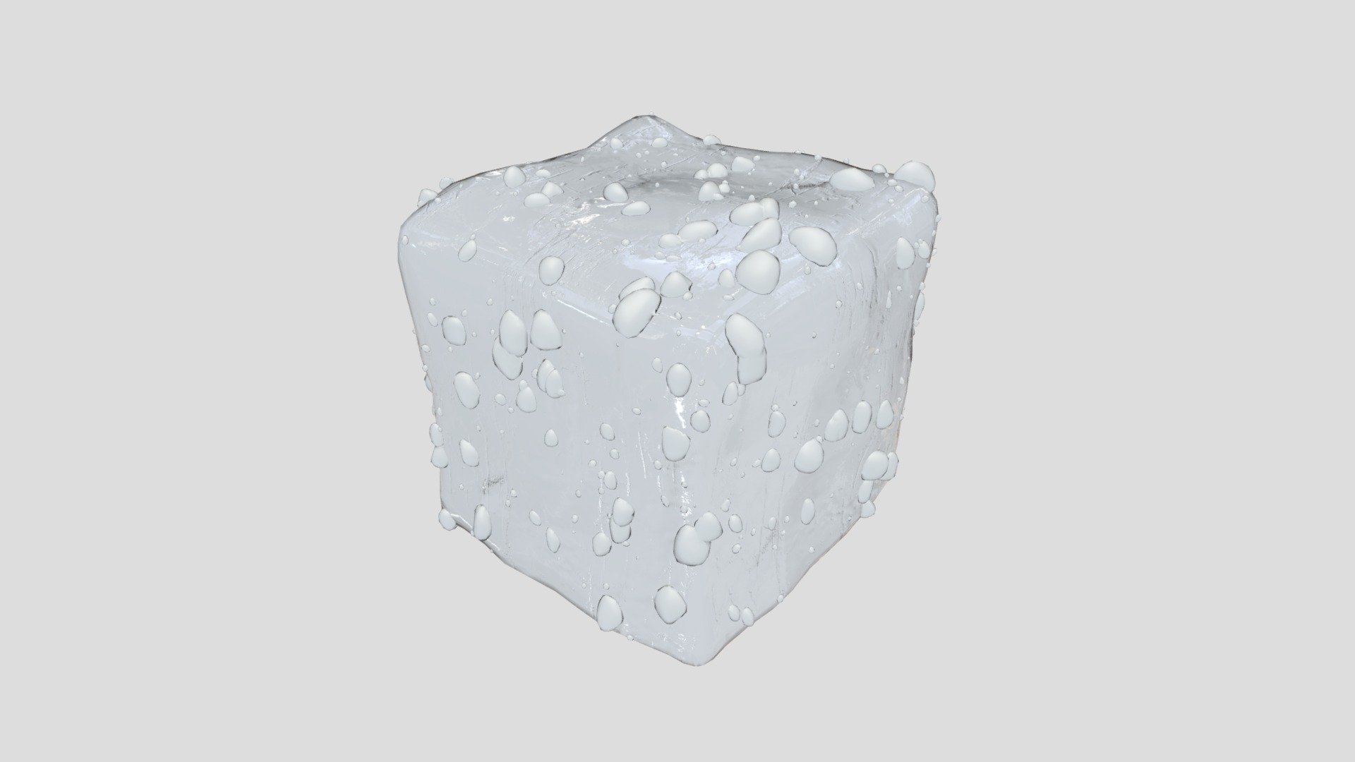 This Ice Cube is perfect for decorating any beverage or cold scene. The mesh has water drops on the exterior for extra detail which can easily be seperated. The mesh is viewable from all angles and distacnes.

This Includes:

The mesh (Ice Cube 1,014 Vertices, Water Droplets 30,049 Vertices)
2K texture Set (Albedo, Roughness, Normal, Height)
The color albedo is not necessary but there if you want colored ice cubes
The mesh is UV Unwrapped for easy retexturing - Ice Cube with Condensation - Buy Royalty Free 3D model by Desertsage 3d model
