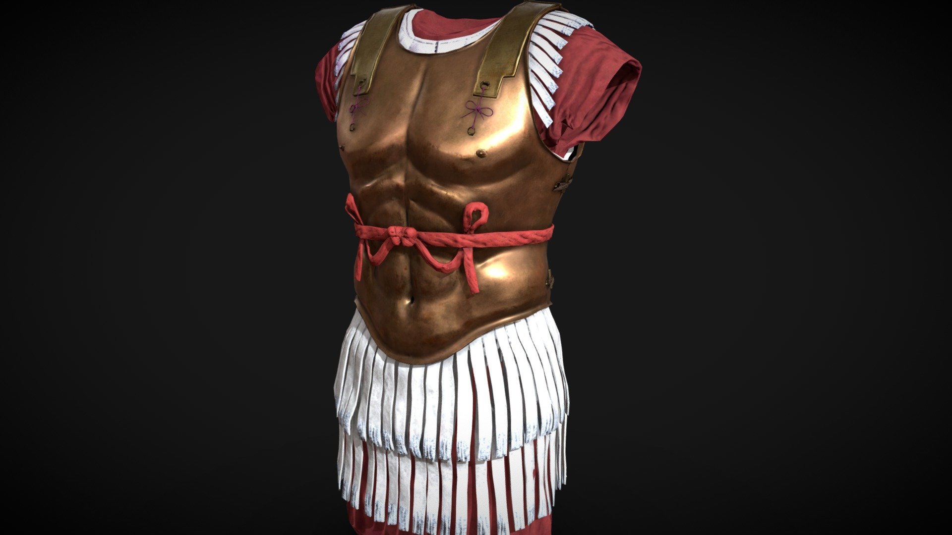 Muscle cuirass - lorica musculata


This armour is made to fit a Roman general in 1st century BC, 

and not any general; this is the armour of Gaius Julius Caesar.  

Armour is intended to be used in historically accurate scenes or any other game environment.



&hellip; as this armour is made for the Caesar in historical game project by Vestigia.



Prefab:



SM_musculata - cuirass; Polygon: 6514

SM_subarmalis – padded armour; Polygon: 5520

SM_tunic - garment; Polygon: 1044

Character can dress up all pieces of armour separately.  







Technical details



UV mapping and geometry: Polygonal Quads.

Texture set dimensions and number: 2048x2048; 2 sets (6 channels).

Types of materials and texture maps: PBR metallic – roughness.
 - Armour of Gaius Julius Caesar - Buy Royalty Free 3D model by Albert Gregl (@AlbertGregl) 3d model