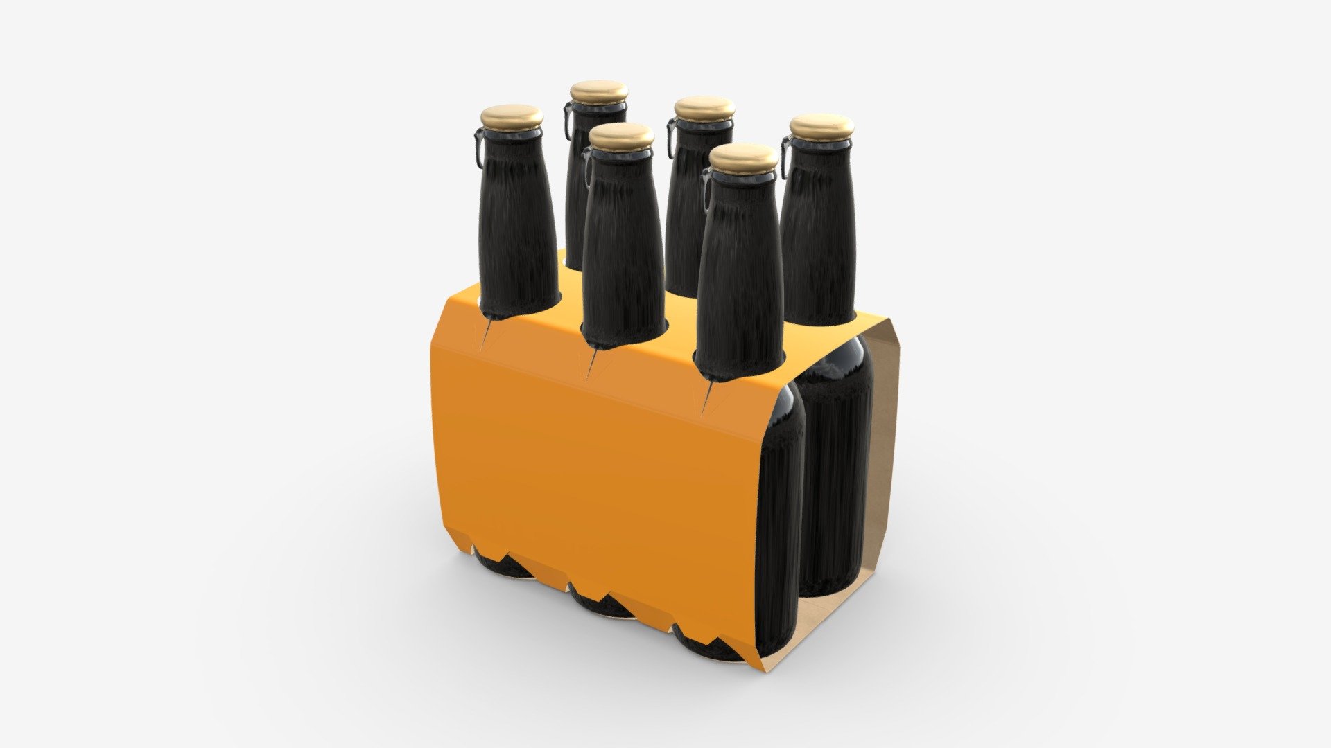 Beer bottle cardboard carrier 01 - Buy Royalty Free 3D model by HQ3DMOD (@AivisAstics) 3d model