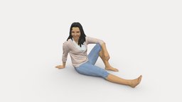 Sitting girl 0134 style, people, sitting, beauty, miniatures, realistic, woman, outfit, character, 3dprint, model