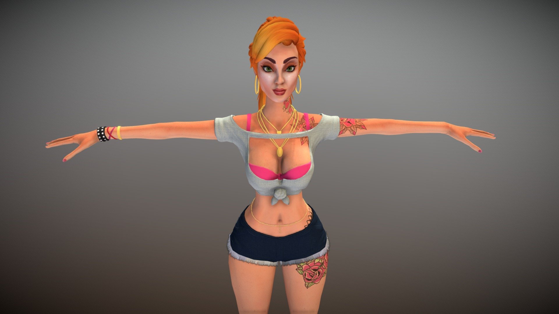 Red Hot Girl - 3D model by Appfox 3d model