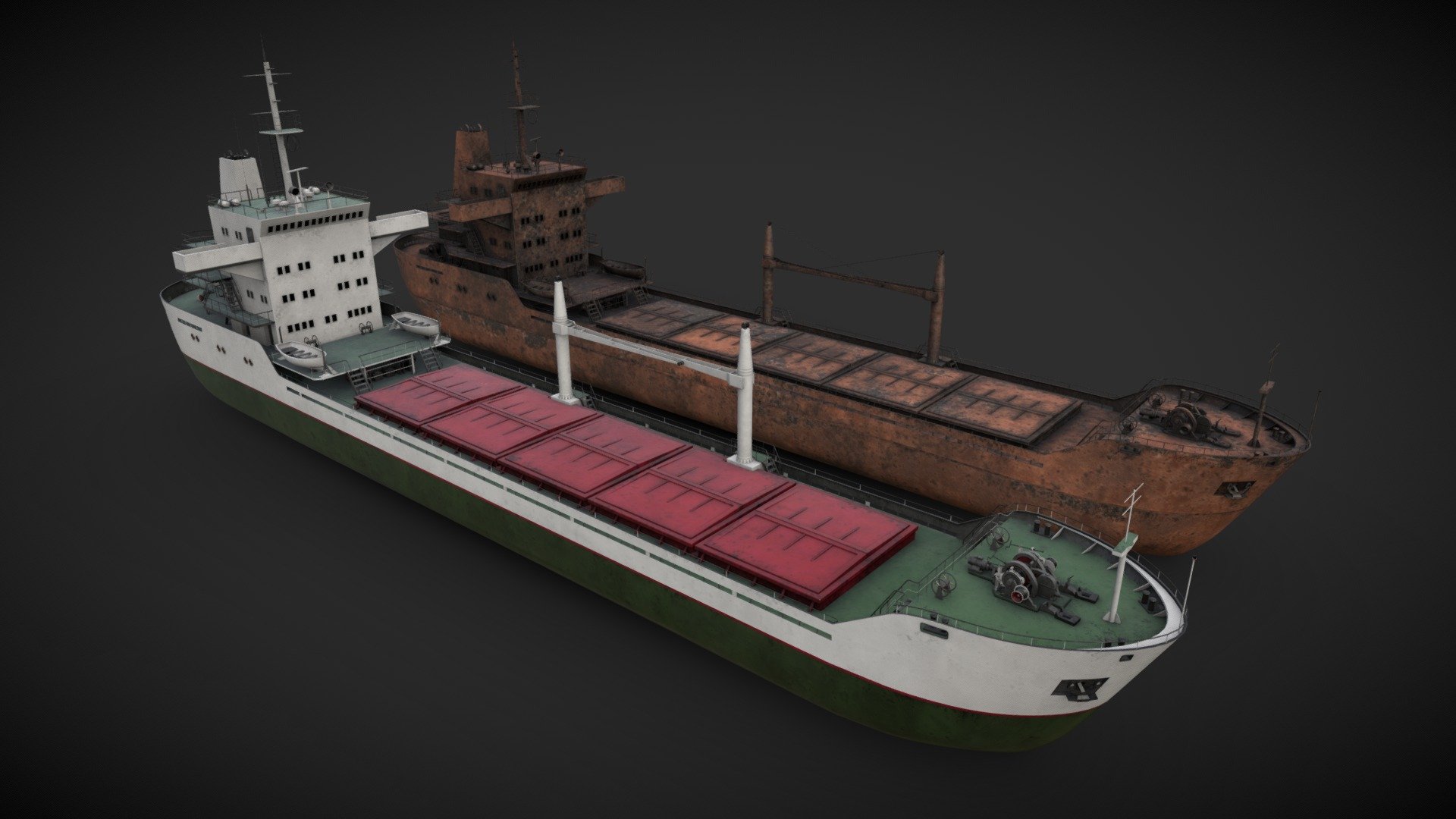 Bulk carrier for industrial visualizations 

Regular painted and rusted abandoned 

4k PBR png textures included 

Non overlapped UVs - Bulk carrier - Buy Royalty Free 3D model by maxpsr 3d model