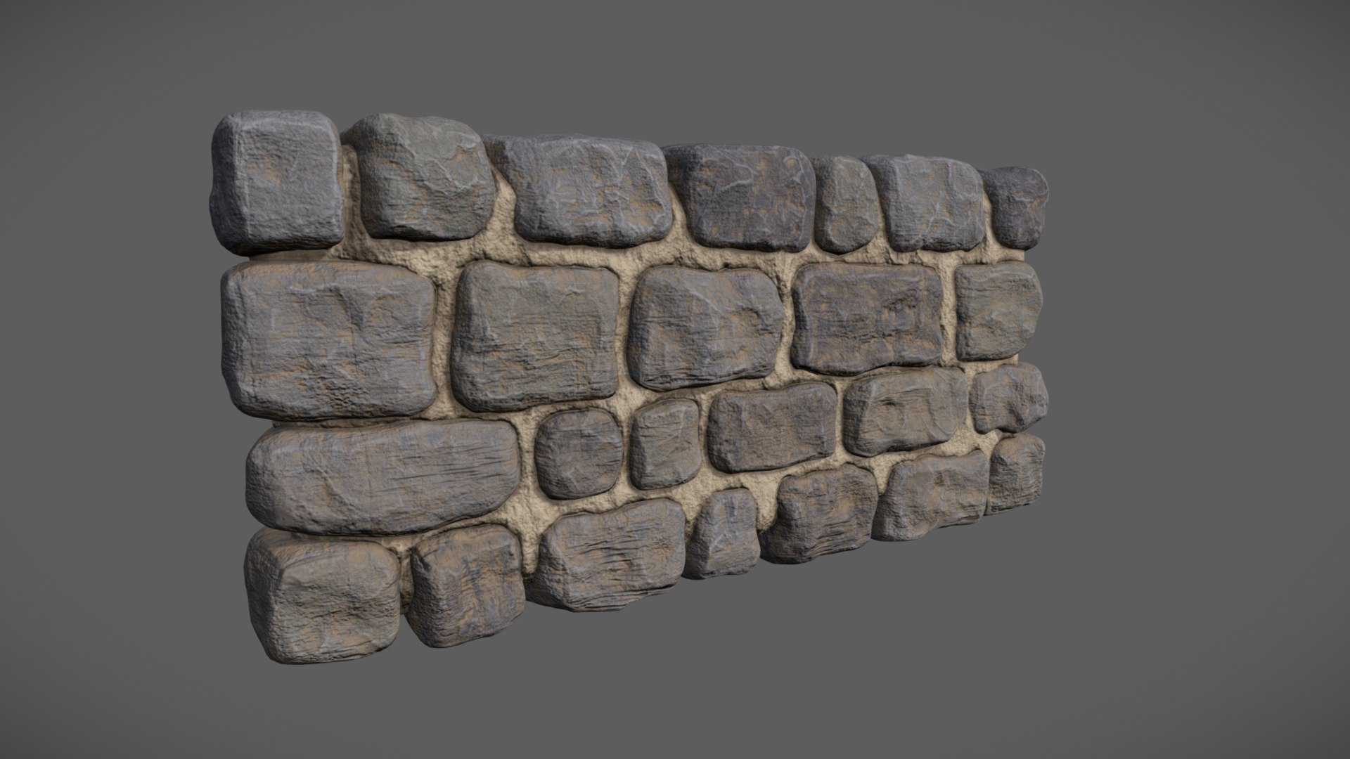 This is an old cobblestone wall that i designed for 3D printing and decided to texture it for practise. Turned out alot better than i planned. Modelled in Maya, sculpted in Zbrush, textured in Substance Painter 3d model