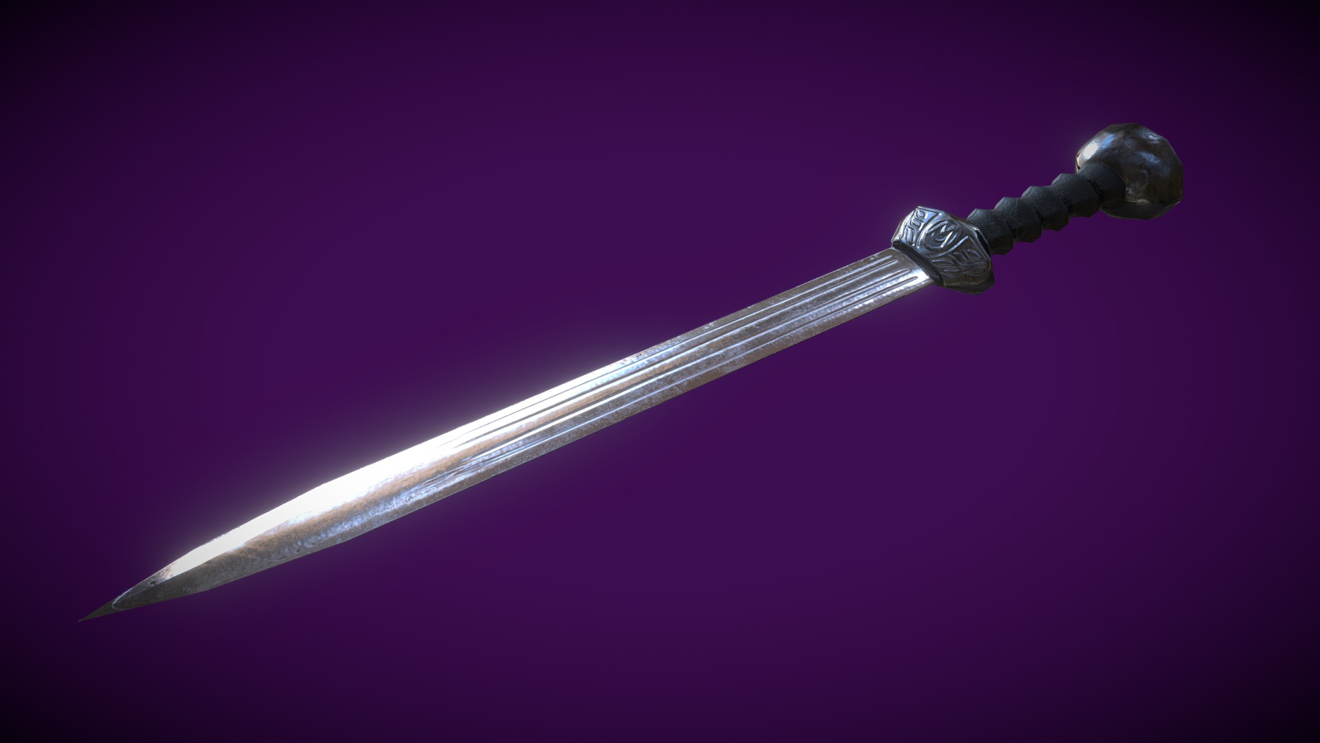 Mesh of a Roman Gladius with materials applied 3d model