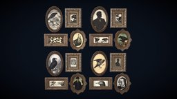 Game Ready Frame and Painting Pack victorian, assets, unreal, antique, furniture, noai