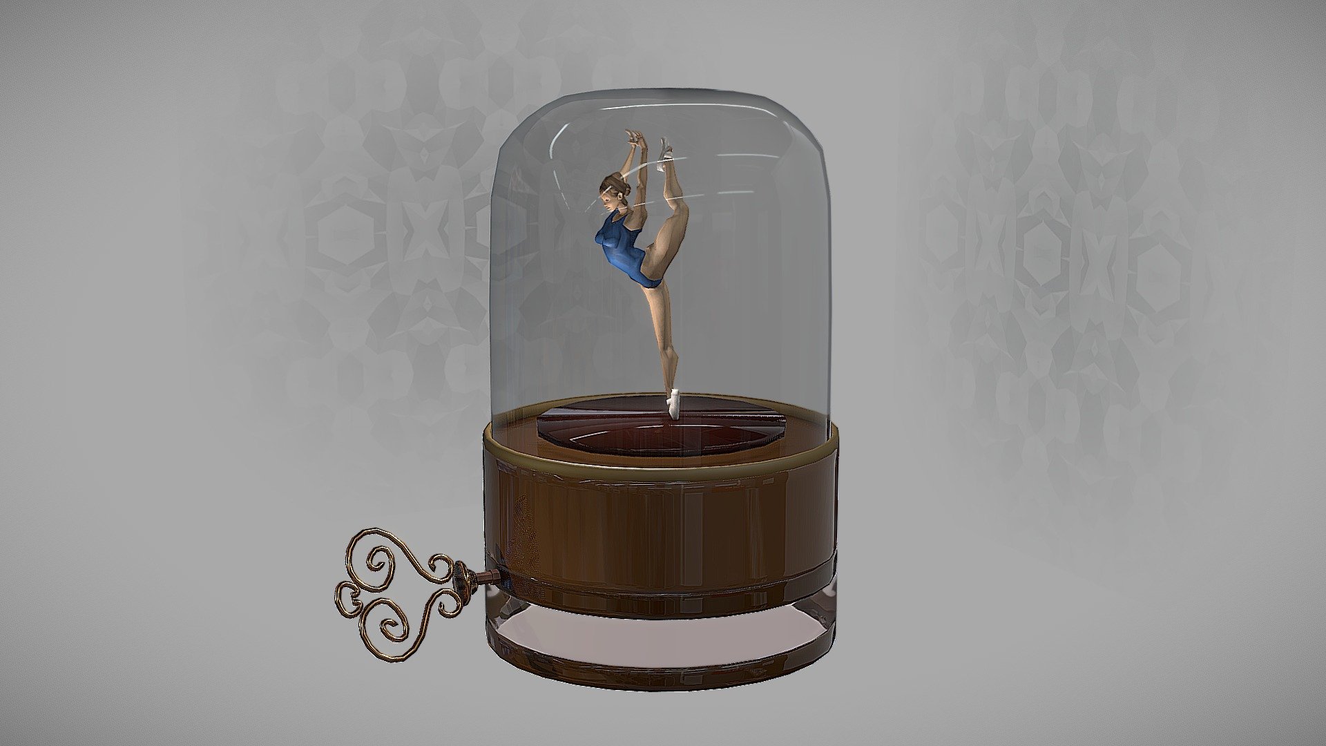 No Textures. Software: Blender.
I tried the cool new feature &lsquo;SSR'. Go close to the surface and you see nice little reflections. Cool stuff! Thumbs up Sketchfab.

For my little Linchen - Ballerina Music Box - 3D model by Chromasie 3d model