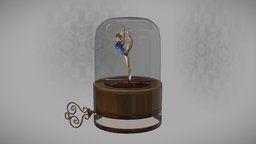 Ballerina Music Box music, clock, musical, dance, box, ballerina, musicbox, musicclock, sketchfabssr