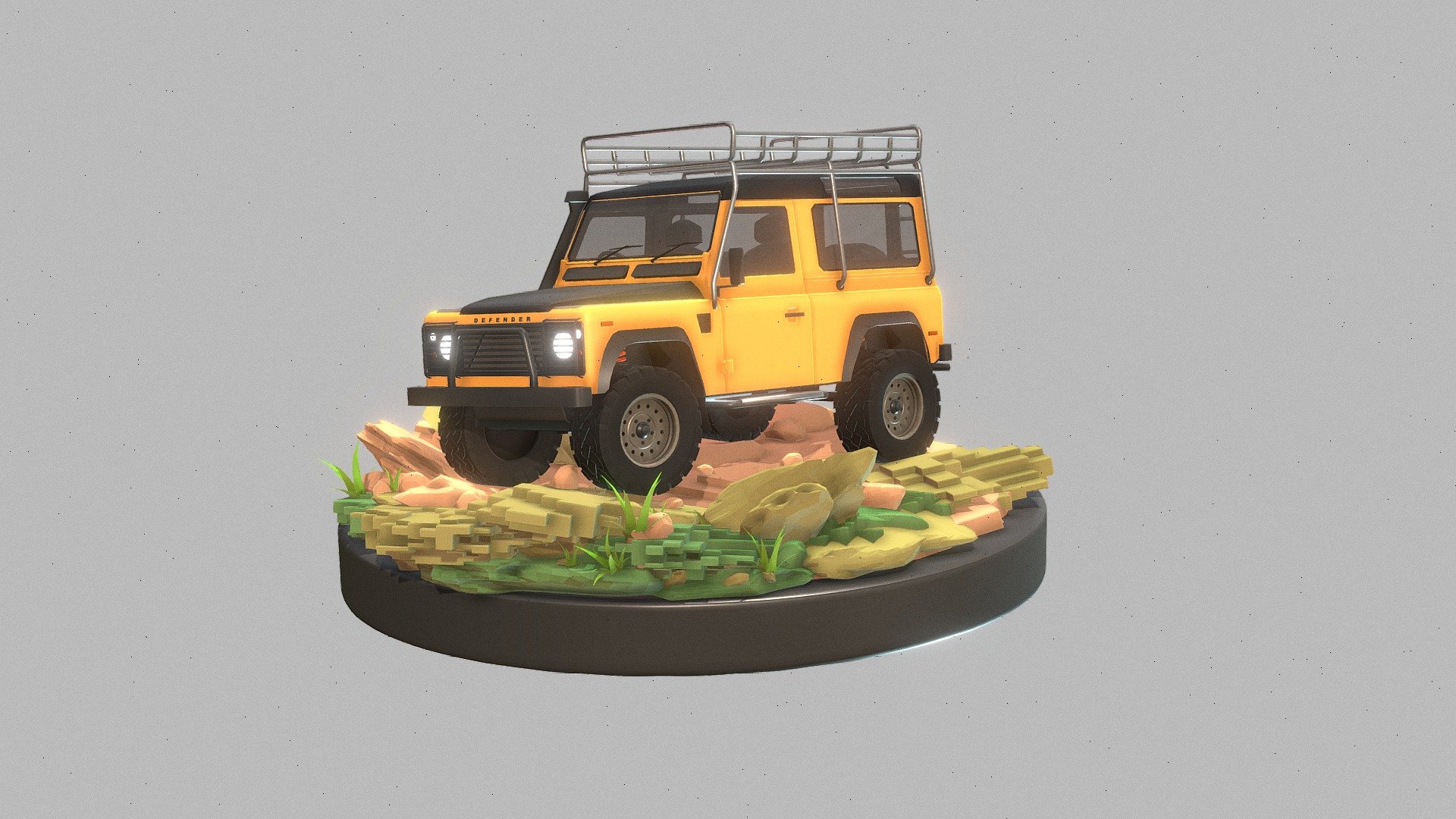 Land Rover Defender 90 OffRoad Lowpoly - 3D model by kekis69 3d model