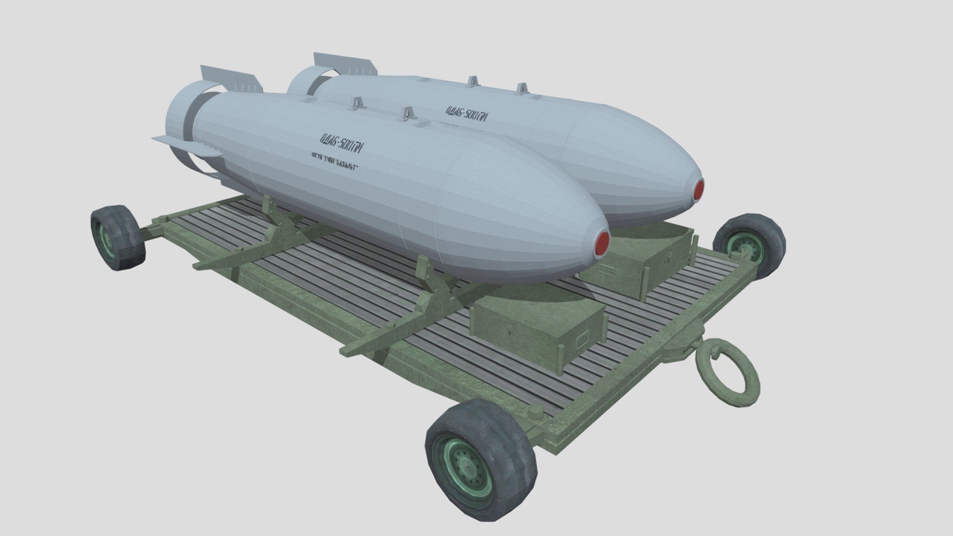 ODAB-500 vacuum bombs transport cart - Download Free 3D model by Tiltow 3d model