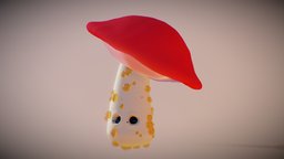 Animated Mushroom Character plant, mushroom, nature, fungi, character, animated, textured