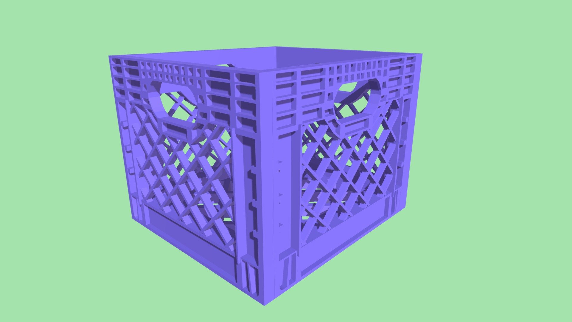 Created as a prop to go with the cabbage character. The client's game is a block pushing game that takes place in a grocery store, and we felt a milk crate was a fitting block 3d model