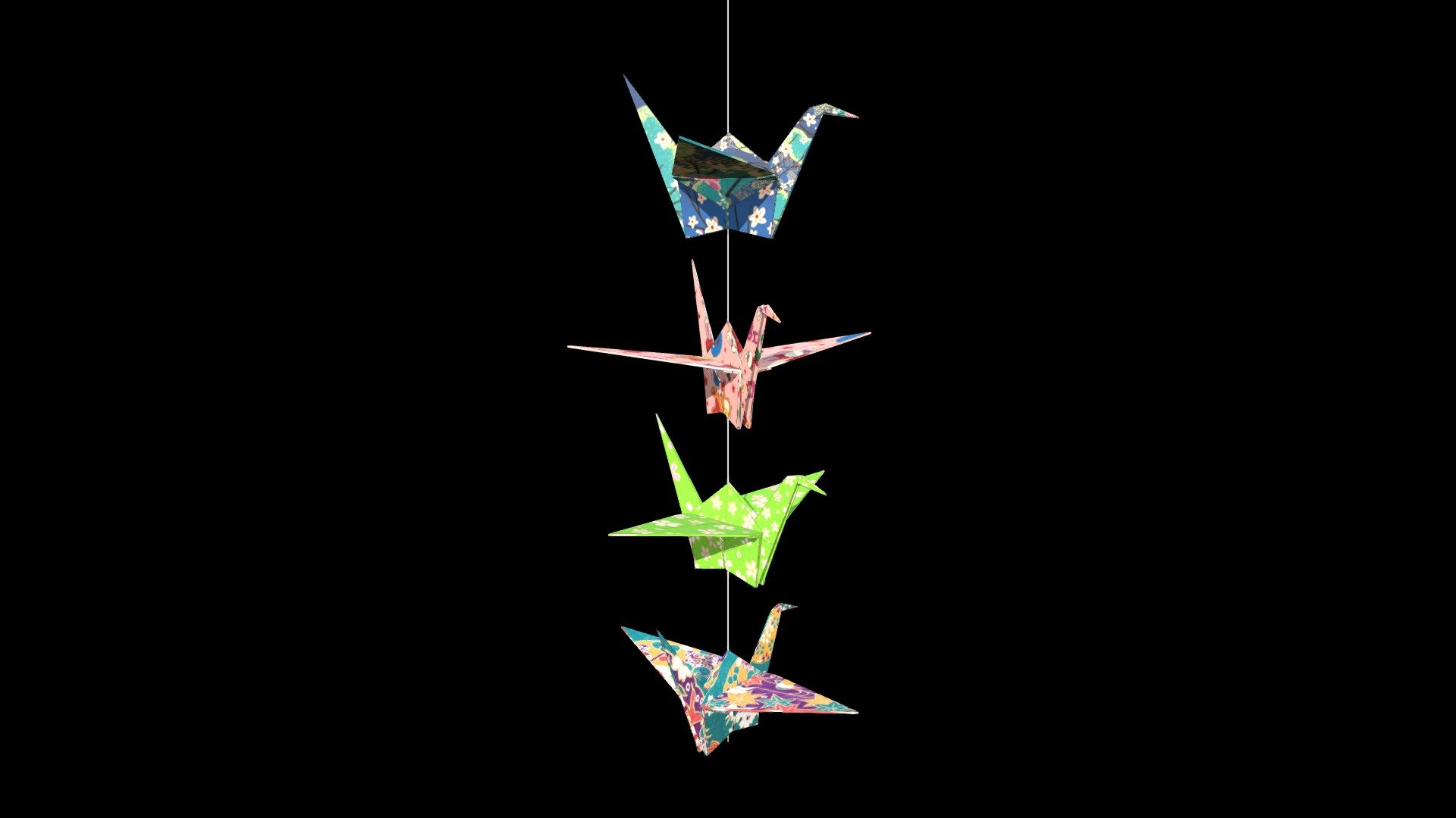 Origami Paper Crane on String by Ryley Burnett - Origami Paper Crane on String - Download Free 3D model by Ryley Burnett (@ryleyburnett) 3d model