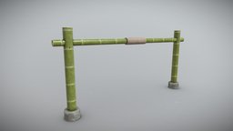 Natural Bamboo japan, prop, asian, furniture, rope, bamboo, props, cane, pole, poles, substancepainter, substance, blender