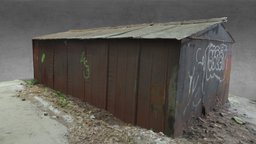 Rusty Metal Garage abandoned, soviet, garage, rusty, normalmap, metal, map, old, ussr, normal, game-ready, game-asset, city