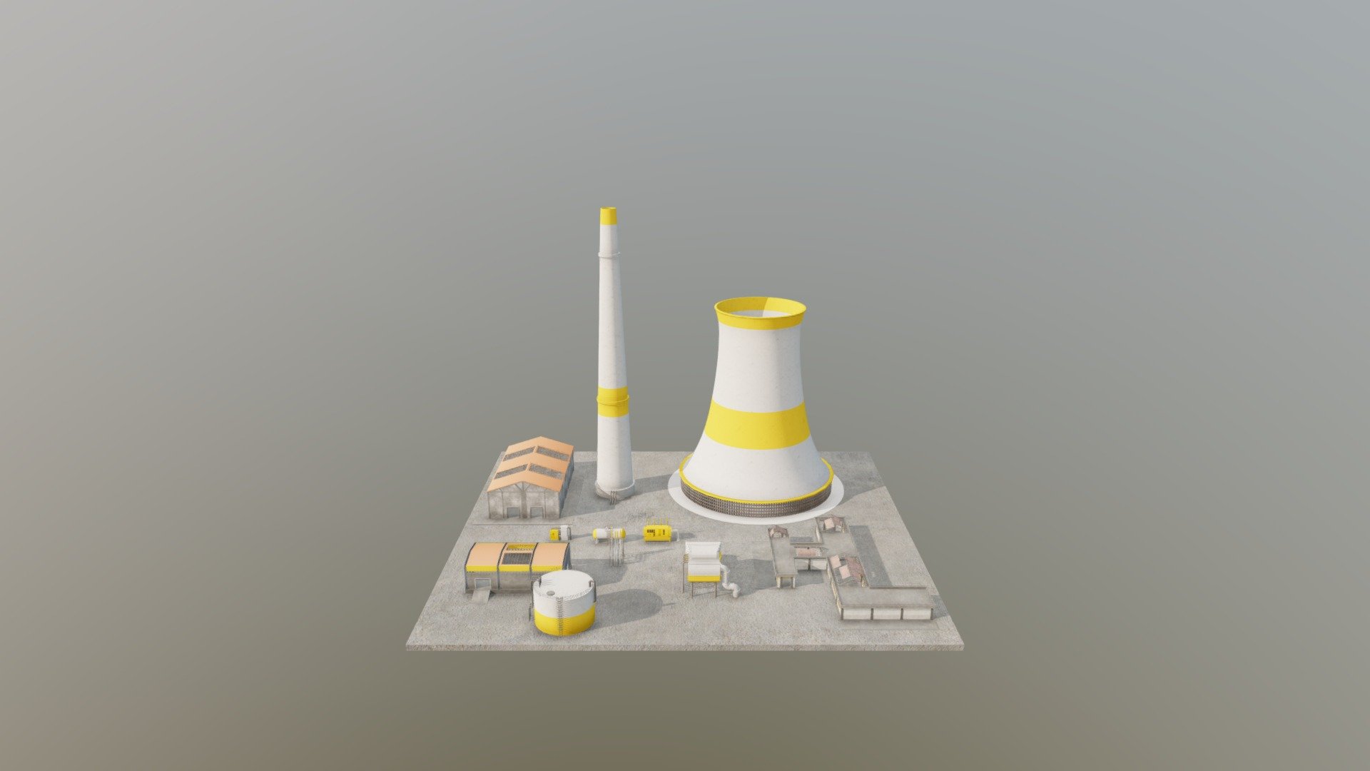 for indies games - Power Plant Model 3D - 3D model by Adriano Spies (@psygnosys) 3d model