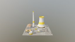 Power Plant Model 3D statue, powerplant, gastank, industrial_plant, eletrico