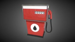 Gas Pump Emoji object, pipe, red, toon, toy, oil, pump, apple, unreal, fbx, emoji, unity3d, blender
