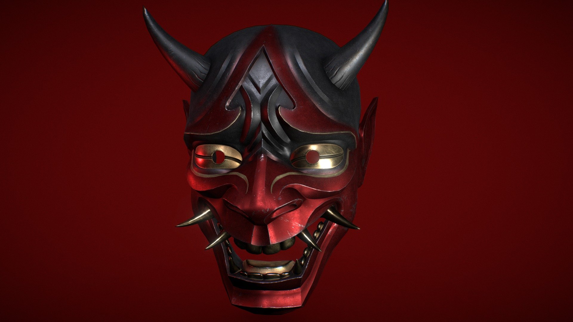 Oni mask - 3D model by RegnadBIT 3d model