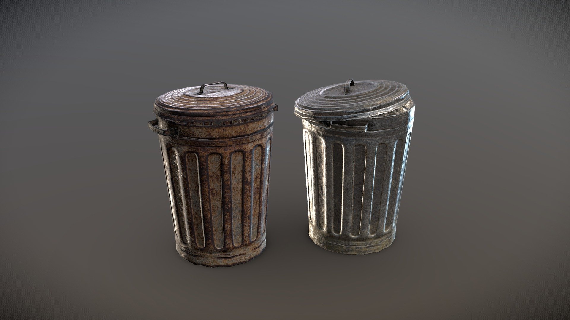 trashcan metal old - Buy Royalty Free 3D model by IDALGAME 3d model