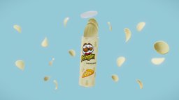 Bote Pringles hawaiana potato, add, realistic, publicity, cyclesrender, blender, cycles