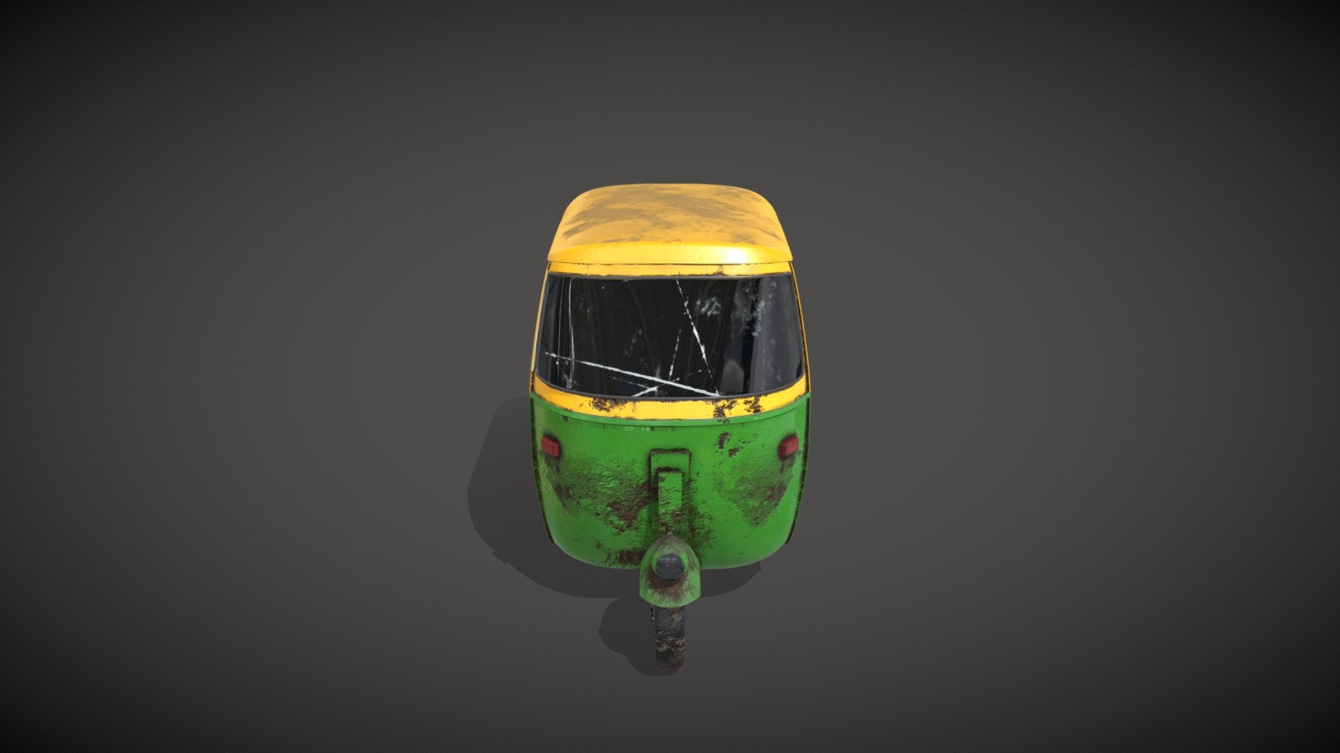 Model of Realistic Indian Auto Rickshaw Modelled in blender and texturing Photoshop Substance Painter 3d model