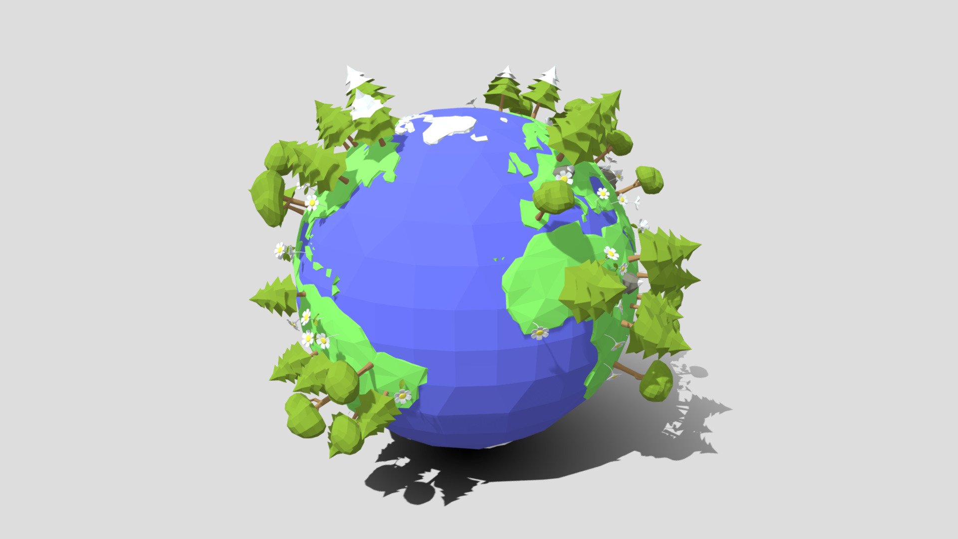 3D model of an origami style Earth 3d model