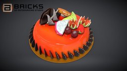 Fruits Cake fruit, pbr, car, gameready, 3dfruit, vietnam3doutsourcing, brick3dstudio, fruitscake