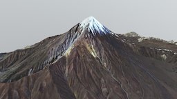 Mount Damavand (دماوند) Map (1:125,000 Scale) landscape, terrain, mountain, volcano, iran