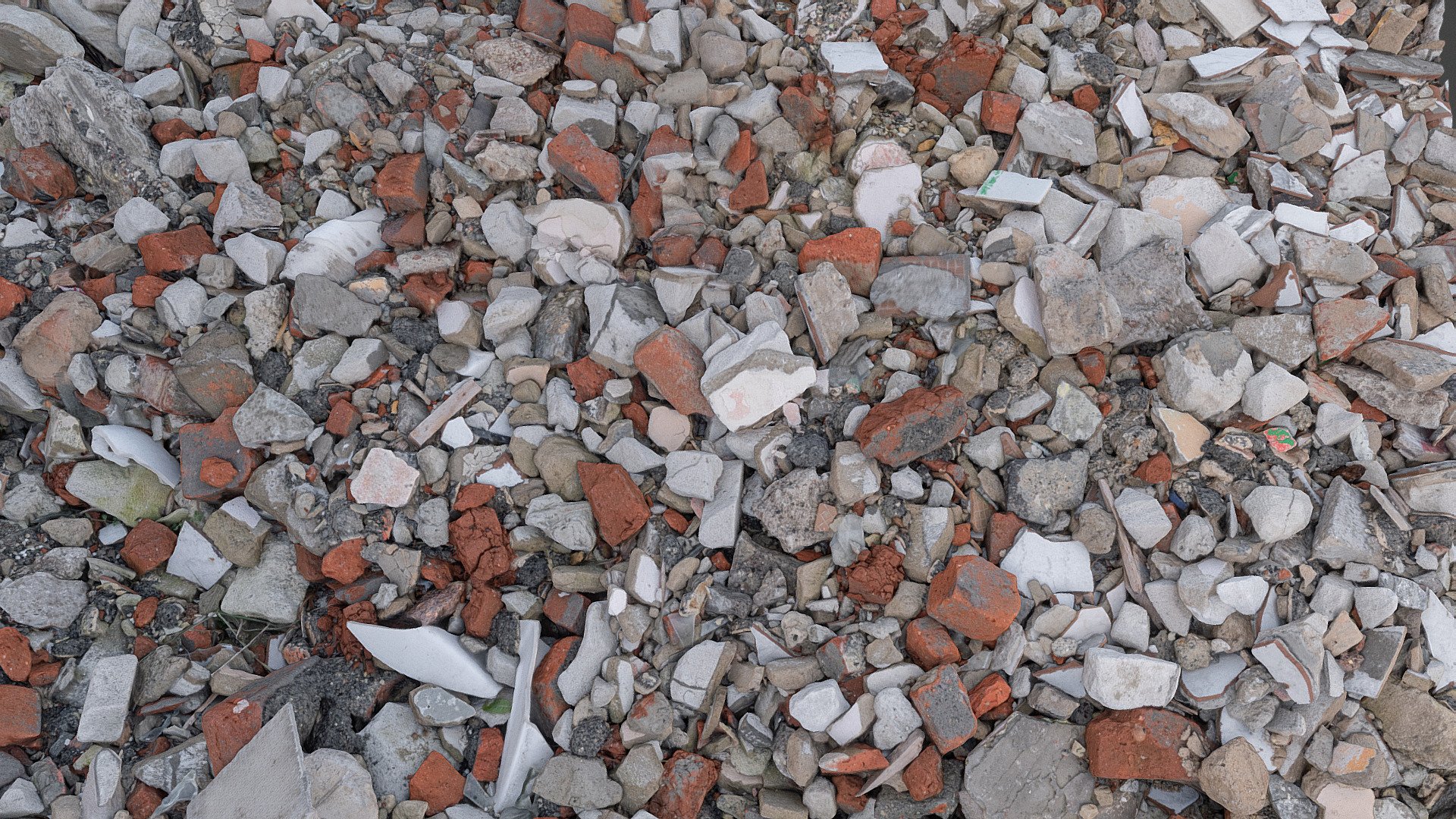 Concrete and bricks ruin Rubble ground, destreyed building junk waste yard

Photogrammetry scan 240x36MP, 3x8K texture - Rubble ground - Buy Royalty Free 3D model by axonite 3d model