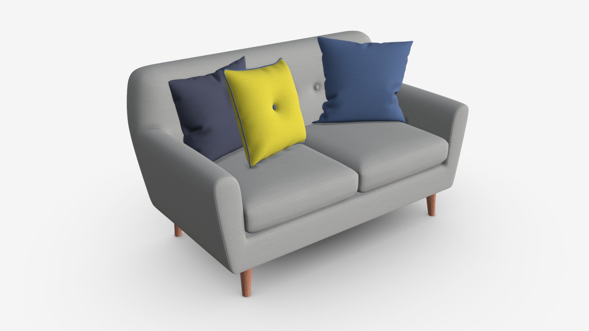 Modern 2-seat sofa with pillows 02 - Buy Royalty Free 3D model by HQ3DMOD (@AivisAstics) 3d model
