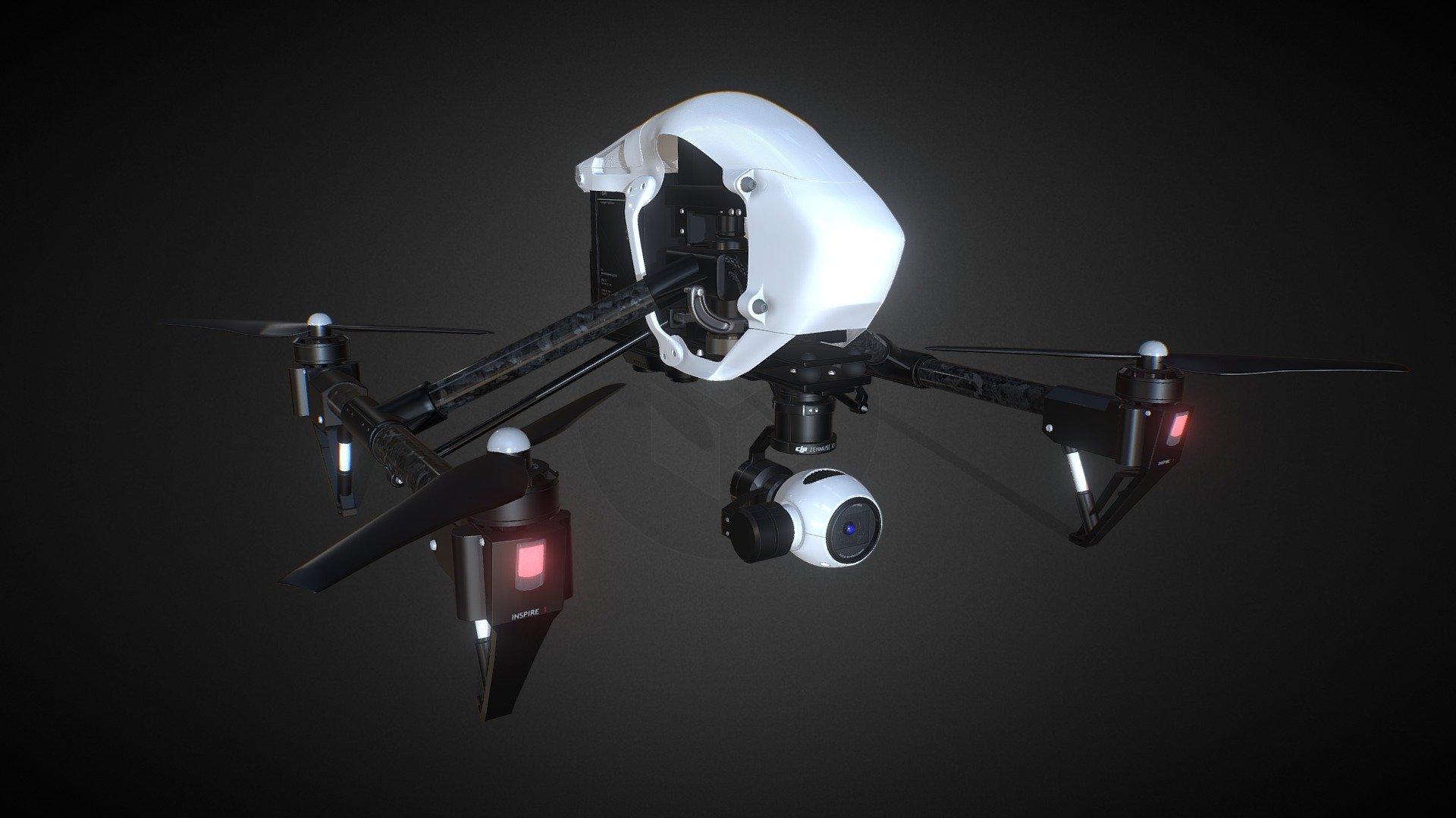 Great Hight Detailed 3d model of DJI Inspire 1 Pro have Unwrapped uv map non overlapped polygon.
- detailed enough for close-up renders
*- file format - max2011, 2014, 3dm,c4d, abc, lwo, 3ds, obj, fbx
- real world size 438x451x301 mm (system units - mm) - DJI Inspire1 PRO 3D model - Buy Royalty Free 3D model by omg3d 3d model