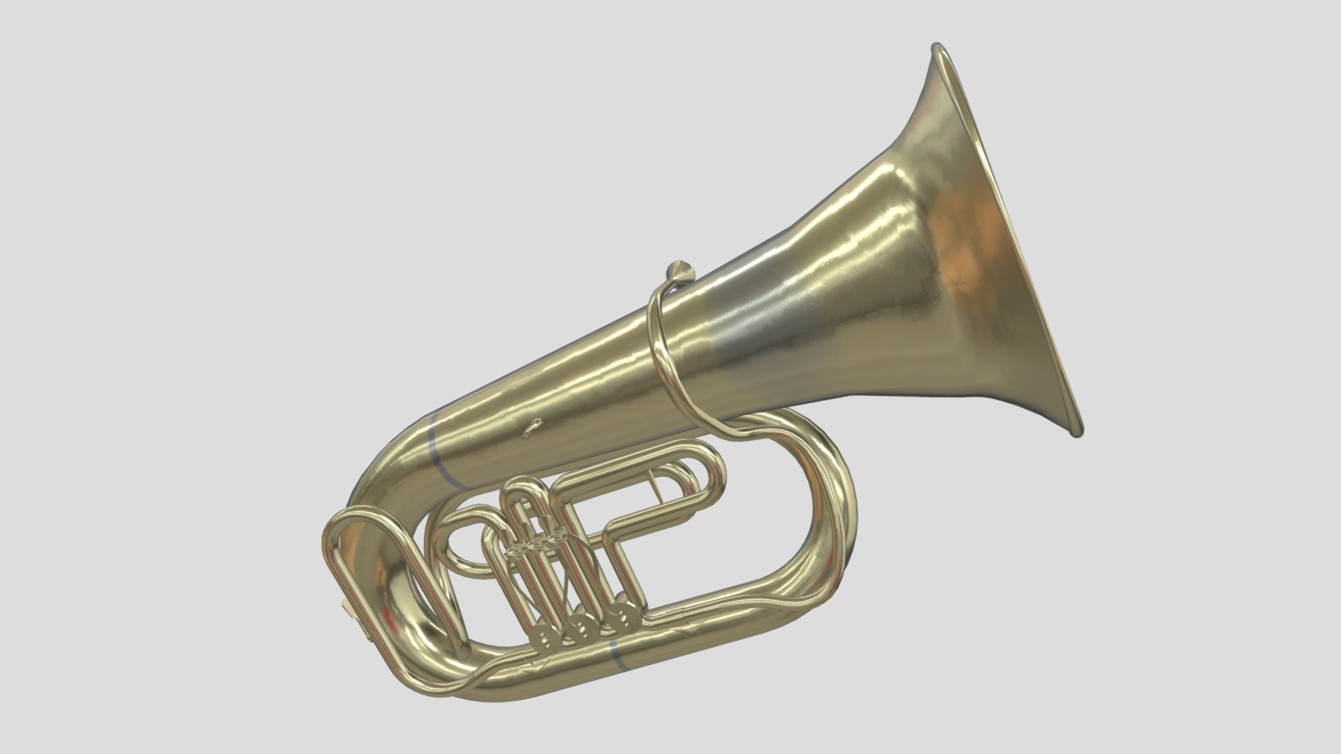 3d model of a Tuba. Perfect for games, scenes or renders.

Model is correctly divided into main parts. All main parts are presented as separate parts therefore materials of objects are easy to be modified or removed and standard parts are easy to be replaced.

TEXTURES: Models includes high textures with maps: Base Color (.png) Height (.png) Metallic (.png) Normal (.png) Roughness (.png)

FORMATS: .obj .dae .stl .blend .fbx .3ds

GENERAL: Easy editable. Model is fully textured.

Vertices: 14.5 k Polygons: 11.5 k

All formats have been tested and work correctly.

Some files may need textures or materials adjusted or added depending on the program they are imported into 3d model