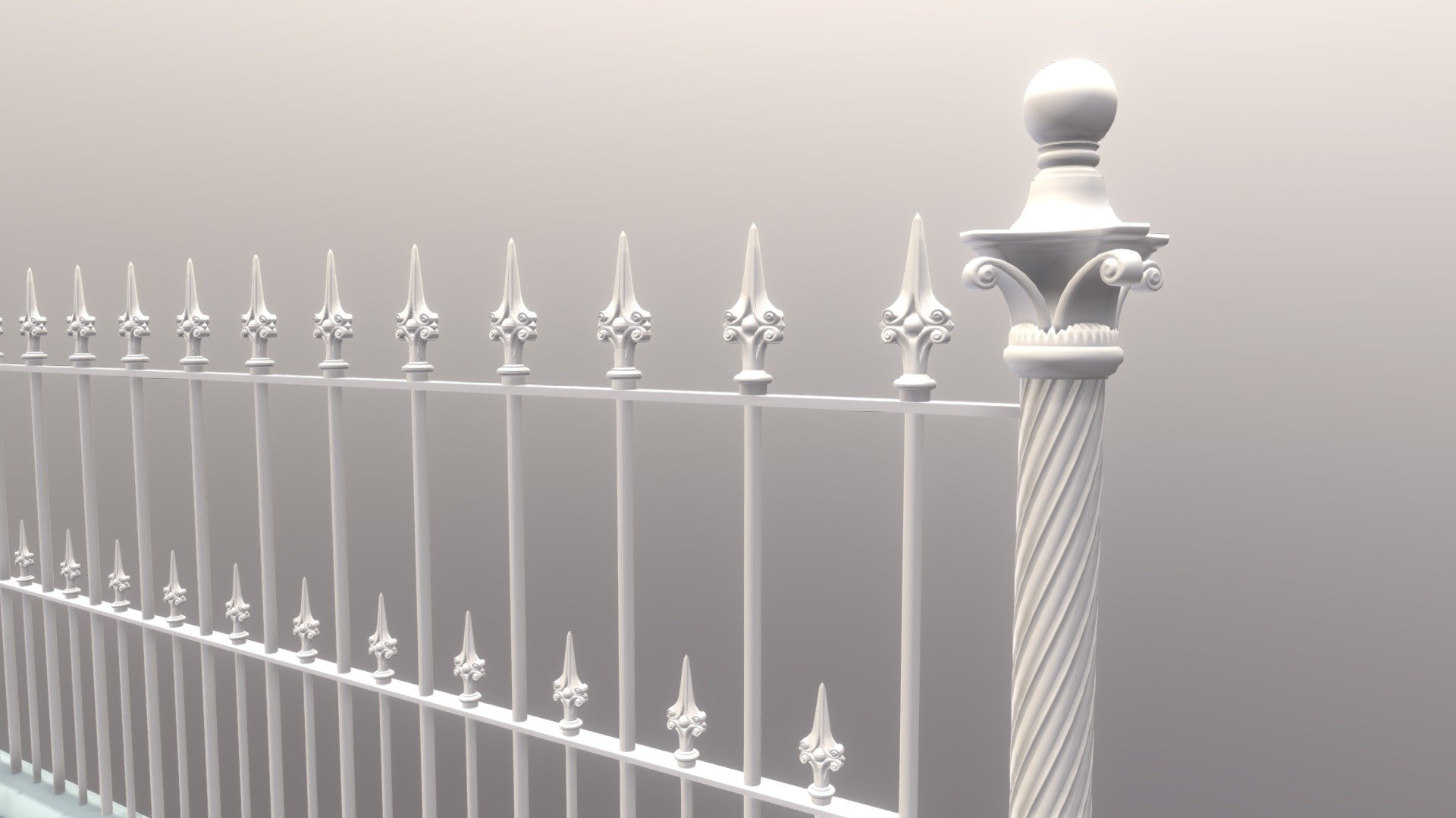 Classic Ornate Vintage Fence - Buy Royalty Free 3D model by 3Danny (@Heylowgogo) 3d model
