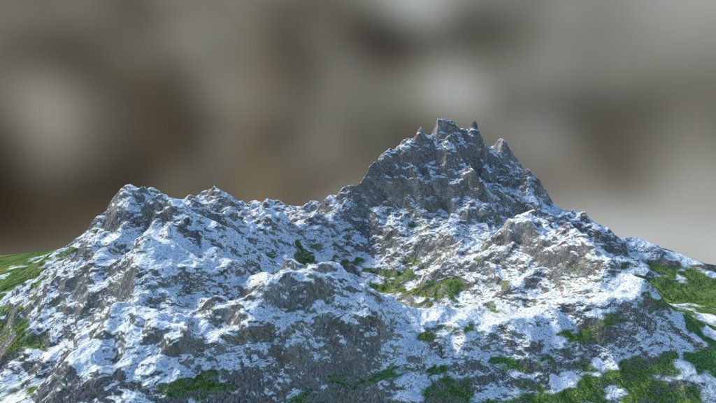 A little Mountain Scene made with Blender. I made a shader in cycles, that automatically applies snow, rock and grass on a surface and baked it to upload it here. You can download the cycles shader here if you want: http://www.mediafire.com/download/4vrjv93viihdun3/mountain_shader.blend - snowy mountain scene - 3D model by Simon S. (@stuntkoala) 3d model
